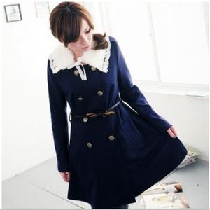 Navy Double-Breasted Coat